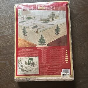 Spode Festive Cream Tablecloth with Green Christmas Trees